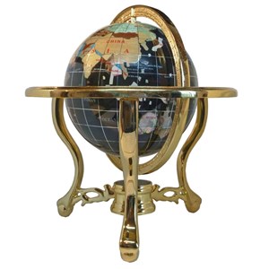 Globe terrestre 15 cm 3 pieds doré noir