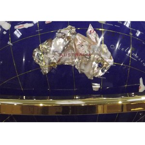 Globe terrestre 33cm 4 pieds dorés bleu
