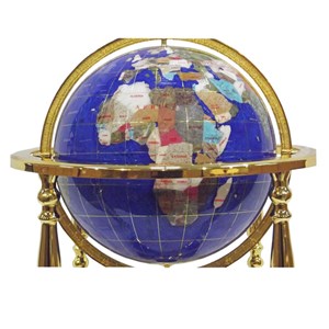 Globe terrestre 33cm 4 pieds dorés navy