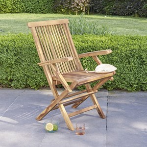 Fauteuil de jardin en teck huilé pliant