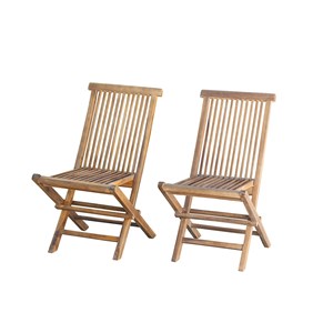 Lot de 2 chaises de jardin en teck huilé
