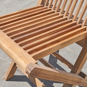 Lot de 2 chaises de jardin en teck huilé