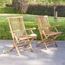 Lot de 2 fauteuils de jardin en teck hui