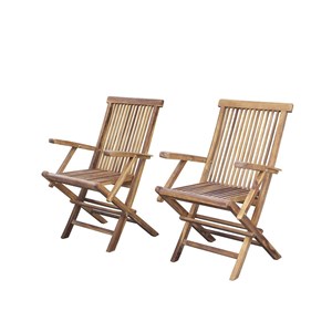 Lot de 2 fauteuils de jardin en teck hui