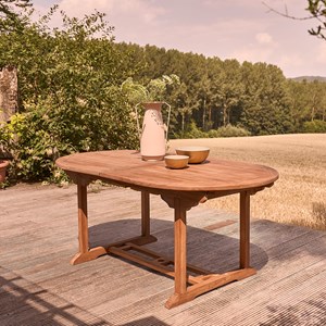 Table de jardin ovale  teck huilé 8/10pe