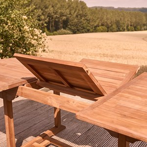 Table de jardin ovale  teck huilé 8/10pe