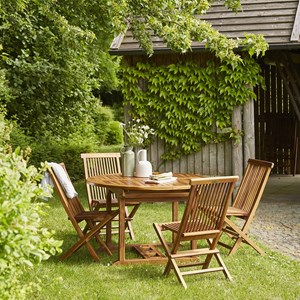 Salon de jardin teck huilé 6/8 pers tabl