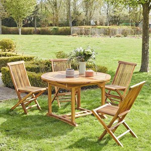 Salon de jardin teck huilé 4 /8 pers tab
