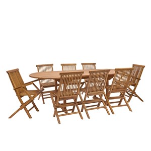 Salon de jardin teck huilé 8/10 pers tab