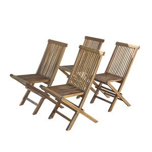Lot de 4 chaises de jardin pliantes teck