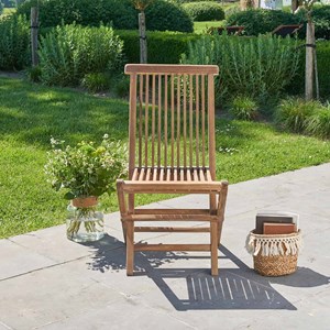 Lot de 4 chaises de jardin pliantes teck