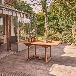 Salon de jardin teck huilé 6/8 pers tabl