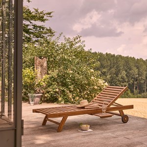 Bain de soleil / chaise longue en teck h