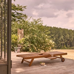 Bain de soleil / chaise longue en teck h
