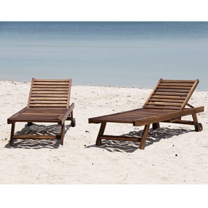 Lot de 2 bains de soleil / chaises longu