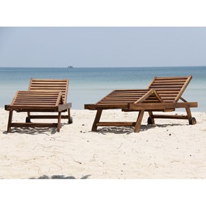 Lot de 2 bains de soleil / chaises longu