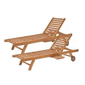 Lot de 2 bains de soleil / chaises longu