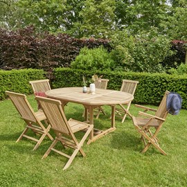 Salon de jardin en teck brut qualite gra