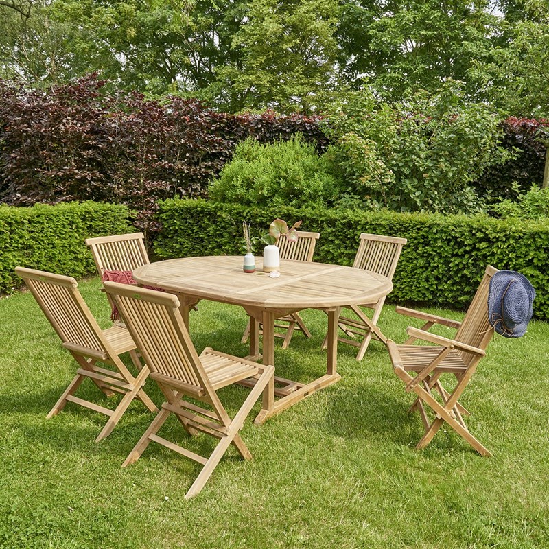 BOIS DESSUS BOIS DESSOUS - Salon de jardin en teck brut qualite gra