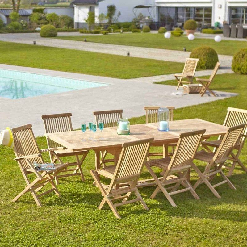 BOIS DESSUS BOIS DESSOUS - Salon de jardin en teck brut qualite gra