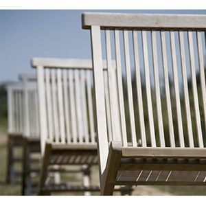 Lot de 2 chaises de jardin en teck brut