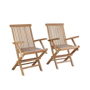 Lot de 2 fauteuils de jardin en teck bru