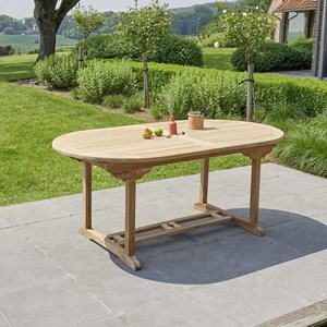 Table de jardin en teck brut qualite gra