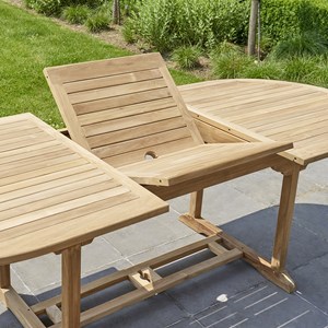 Table de jardin en teck brut qualite gra
