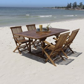 Salon de jardin en teck huilé 4/8 person