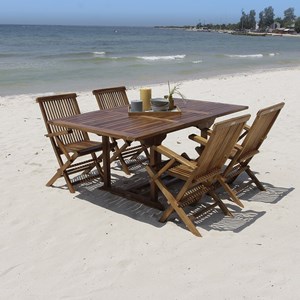 Salon de jardin en teck huilé 4/8 person