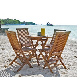 Salon de jardin en teck huilé - table ro