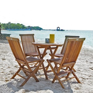 Salon de jardin en teck huilé - table ro