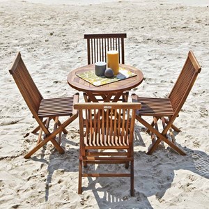 Salon de jardin en teck huilé - table ro