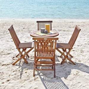 Salon de jardin en teck huilé - table ro