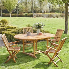 Salon de jardin en teck huilé 4/8 person