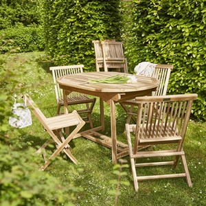 Salon de jardin teck brut 6/8 pers