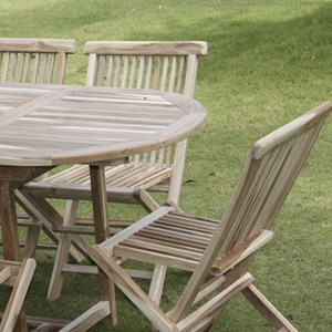 Salon de jardin teck brut 6/8 pers