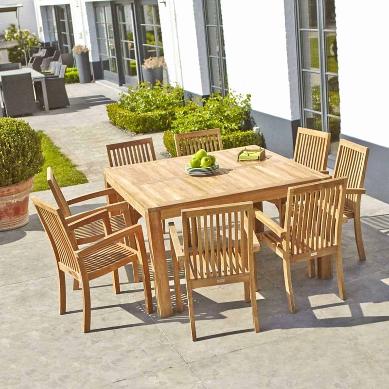 BOIS DESSUS BOIS DESSOUS - Salon de jardin en teck brut qualite gra