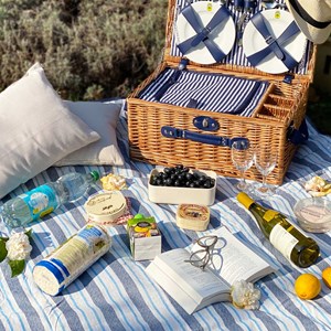 Nappe picnic xl bleu et blanc 280x140cm