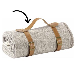 Plaid nomade diamant en laine vert-foncé