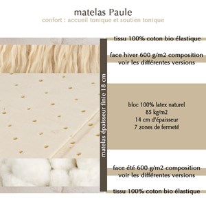 Matelas latex alice nature