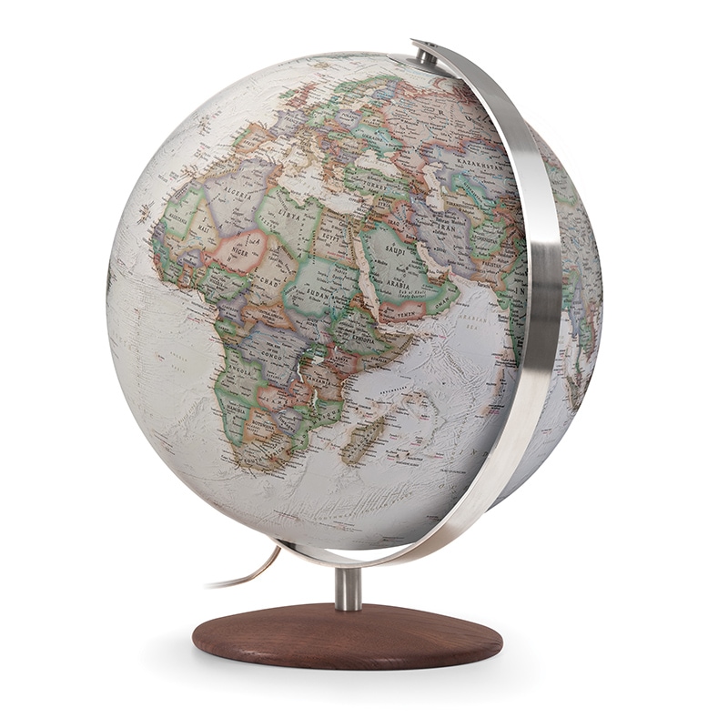 Globe Terrestre décoratif sur Pied en Bois 37 cm