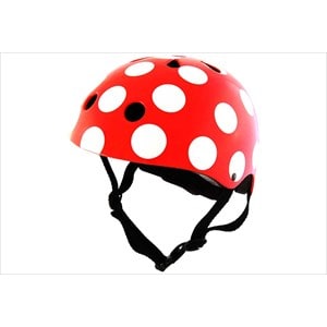 Casque vélo enfant rouge pois blanc m