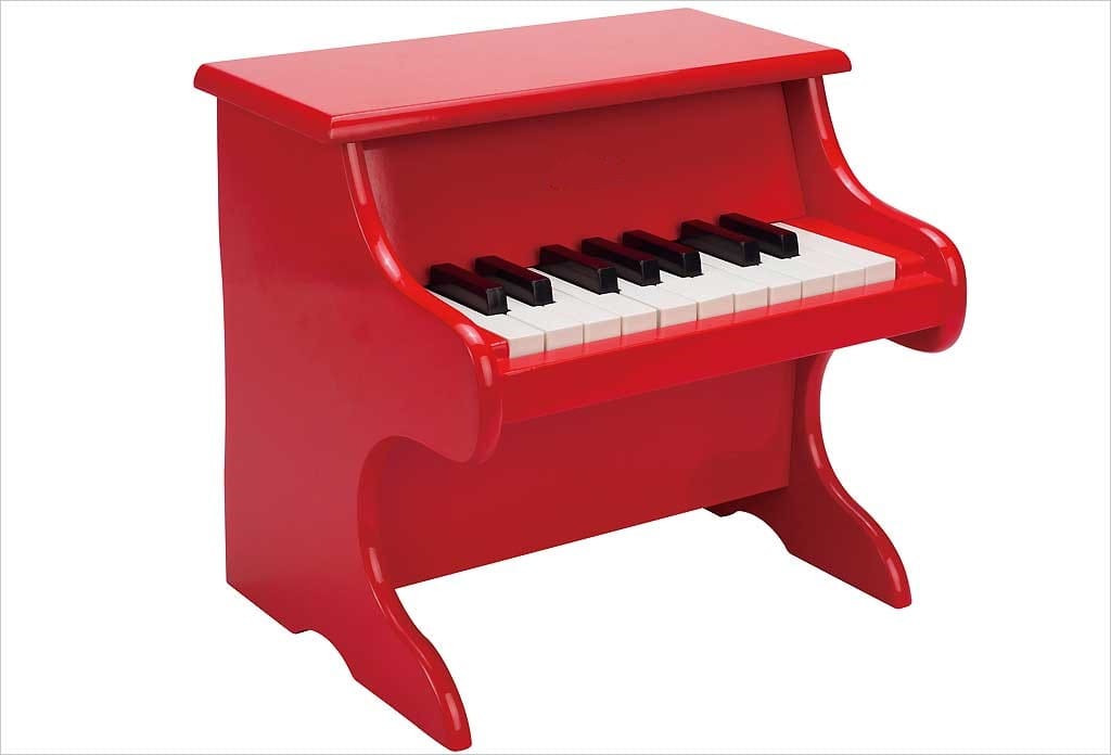Jouet piano rouge bois hape