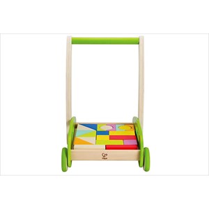 Chariot de marche et cubes en bois hape