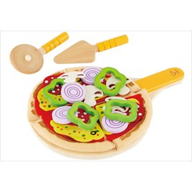 Jouet pizza en bois et tissus hape