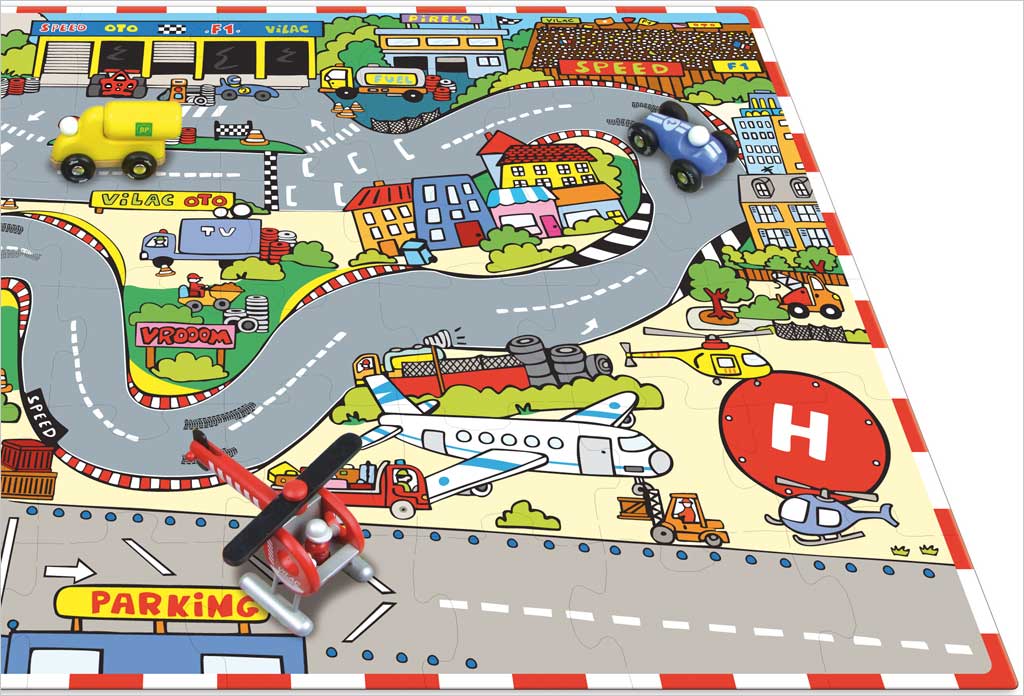 CIRCUIT PUZZLE VOITURE DE COURSE THEME LA VILLE