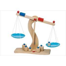 Balance en bois plateaux métal goki