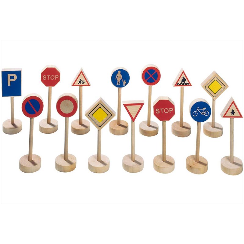 Goki - 15 panneaux de signalisation en bois