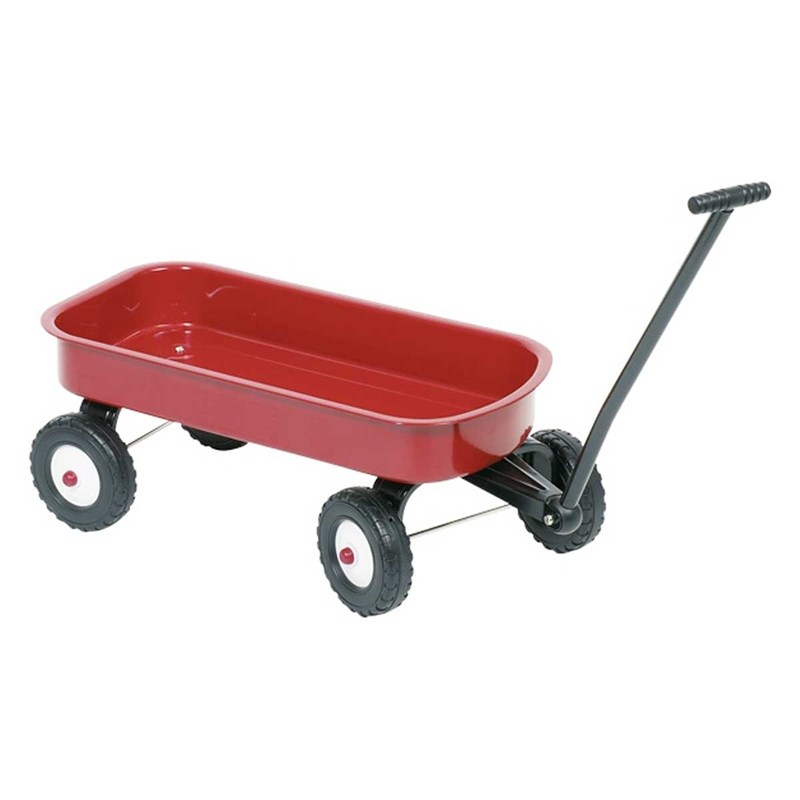 Goki - Chariot à tirer métal rouge goki